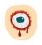Cartoon doodle zombie eyes demon blood vector illustration.