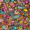 Cartoon doodles Candies seamless pattern