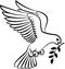 Cartoon Dove birds logo for peace concept and wedding design