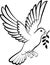 Cartoon Dove birds logo for peace concept and wedding design