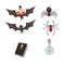 Cartoon dracula vector symbols vampire icons character funny man comic halloween and magic spell witchcraft ghost night