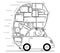 Cartoon Drawing of Car Overloaded by Boxes and Another Objects