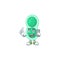 Cartoon drawing concept of green streptococcus pneumoniae speaking with friends on phone