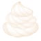 Cartoon drawing creamy-colored, velvety whipped cream