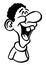 Cartoon drawing laughing man