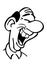 Cartoon drawing laughing man