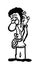 Cartoon drawing of a man scratching his head