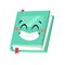 Cartoon drawing set of book for Student emoji. Hand drawn emotional schoolbook object. Actual Vector illustration character.