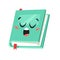 Cartoon drawing set of book for Student emoji. Hand drawn emotional schoolbook object. Actual Vector illustration character.