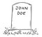 Cartoon Drawing of Unknown John Doe Tombstone