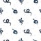 Cartoon drawn blue snakes vector seamless pattern.