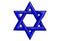 Cartoon drawn star of david symbol isolated on white background. Blue Judaism icon