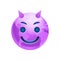 Cartoon Earth Face Devil Smile Icon Funny Planet Emotion