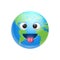 Cartoon Earth Face Fool Icon Funny Planet Emotion