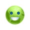 Cartoon Earth Face Green Smile Icon Funny Planet Emotion