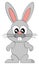 Cartoon easter bunny character on white