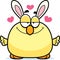 Cartoon Easter Bunny Chick in Love