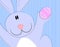 Cartoon Easter Bunny Holding Egg 2