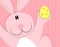 Cartoon Easter Bunny Rabbit Holding Egg