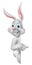 Cartoon Easter Bunny Rabbit Pointing