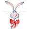 Cartoon Easter Bunny Rabbit Wearing Bow