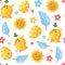 Cartoon easter day seamless pattern