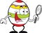Cartoon Easter Egg with a Magnifying Glass