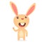 Cartoon Easter rabbit waving. Easter Bunny vector illustration.