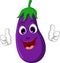 Cartoon eggplant giving thumbs up