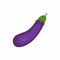 Cartoon eggplant icon, aubergine symbol. Fresh vegetarian salad recipe. Purple colored nutrition foods flat cartoon style isolated