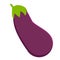 Cartoon eggplant icon, aubergine symbol. purple, with shadows