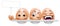 Cartoon eggs characters holding a placard