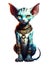 Cartoon of Egyptian Sphynx cat