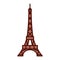 Cartoon Eiffel Tower Emoji Icon Isolated