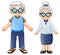 Cartoon elderly couple