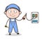 Cartoon Electrician Worker Vector Illustration