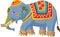 Cartoon elephant with indian classic traditional costume