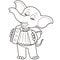 Cartoon elephant playing an accordion