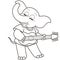 Cartoon elephant playing a guitar