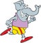 Cartoon elephant running