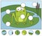 Cartoon embarrassed frog and fly. Complete the puzzle and find t