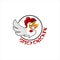 Cartoon emblem chicken logo design template
