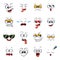 Cartoon emoji. Cute emoticons