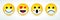 Cartoon emoticons icons in medical mask