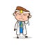 Cartoon Emotional Doctor Weeping Vector Illustration