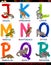 Cartoon english alphabet with animals