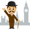 Cartoon english gentleman greeting