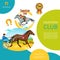 Cartoon Equestrian Club Colorful Template