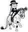 Cartoon equestrian dressage sport