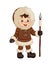 Cartoon eskimo boy holding a spear